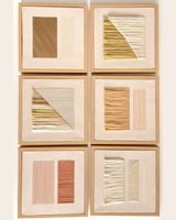 Installation murale commerciale en macramé : Art abstrait géométrique en fibres pour maisons, bureaux, bibliothèques et salons