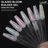 Gel de construction coloré Lehchis HEMA TPO FREE Glazed Bloom, gel de construction rapide, extension parfaite, auto-nivelant, gel dur pour ongles en forme de fleur