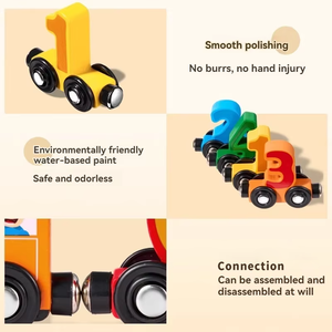 Tren de Números de Madera Montessori, 12 Piezas, Bloques de Construcción Apilables para Contar, Juego Educativo de Matemáticas para Niños Pequeños - Product Image 4
