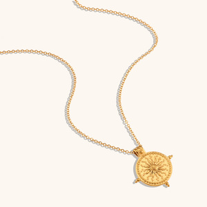 Collana Trendy Rz con 12 Segni Zodiacali, Ciondolo Retrò in Acciaio Inossidabile Placcato Oro 18k Impermeabile con Catena, Gioielli per Feste e Regali - Product Image 3