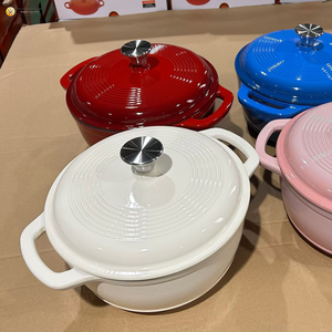 <span class=keywords><strong>Cocotte</strong></span> <span class=keywords><strong>en</strong></span> <span class=keywords><strong>fonte</strong></span> émaillée de 26 cm à prix d'usine avec larges poignées, marmite à soupe épaissie - Product Image 4