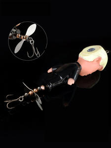 Señuelo flotante de pesca con hélice de silicona y lentejuelas, tipo Thunder Frog, para barbo y lubina, cebo vivo con anzuelos - Product Image 1