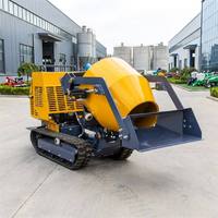 Camion malaxeur à béton tout-terrain certifié CE de 0,3 m3, mini véhicule de mélange de ciment sur chenilles, modèle hydraulique auto-chargeur MC300