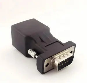 DB9 RS232-Stecker auf CAT5 5e-Netzwerk-RJ45-Buchsenadapter