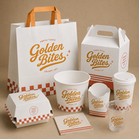 Boîte en carton personnalisée pour restaurant, restauration rapide, pliable, pour frites, poulet, ailes de poulet, burger, à emporter, avec logo imprimé