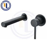 VENTE FLASH Robinet de douche mural contemporain en laiton chromé à poignée unique, avec cartouche céramique douce pour jet de pluie, durable pour salle de bain