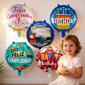 Globos Clásicos de Helio Ecológicos de 18 Pulgadas '<span class=keywords><strong>Feliz</strong></span> Cumpleaños' en Español, Decoración para Fiestas, Suministros para Fiestas - Product Image 1