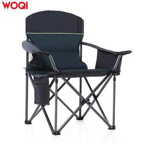 Chaise pliante de camping Woqi 90x30x50 cm, structure en acier inoxydable avec porte-gobelet et sac de rangement, chaise de jardin d'extérieur - Product Image 2