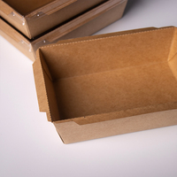 Eco Custom Printing Wegwerp 1200ml Afhaallocaties Kraft Papier Bakjes met Deksel Saladebox Voedselcontainer Gratis Samples