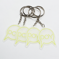 Porte-clés promotionnels translucides avec logo personnalisé en caoutchouc lumineux pour cadeaux