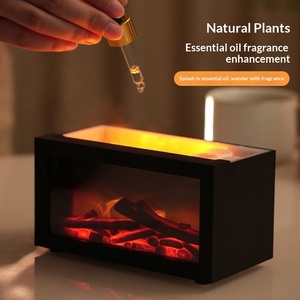 3D Realistic Flame Fireplace <b>Diffuser</b> Humidifier 300ml Large Tank Type-C Charging Quiet Operation - Product Image 3