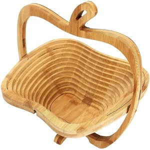 Custom-made <b>bamboo</b> foldable fruit <b>baskets</b>, kitchen drain <b>baskets</b>, handicraft <b>bamboo</b> <b>baskets</b>, multi-functional home storage - Product Image 1