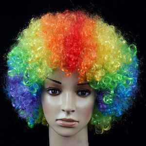 <span class=keywords><strong>Pelucas</strong></span> Afro rizadas de <span class=keywords><strong>payaso</strong></span> divertido, peluca de arcoíris, peluca de fiesta colorida loca, tema de discoteca de los años 70 para adultos, mujeres, hombres, broma De Halloween - Product Image 3