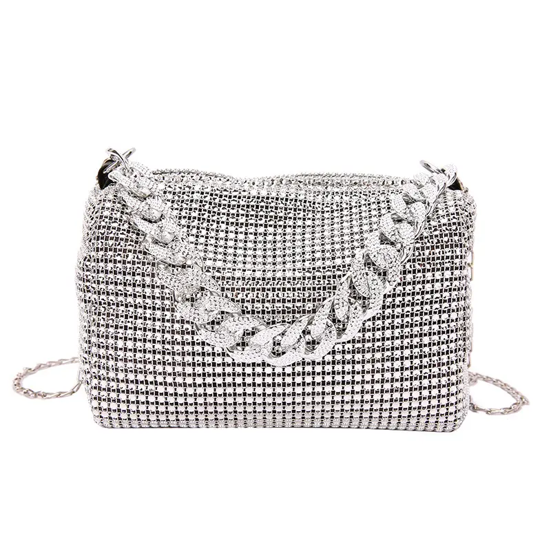 Bolsos de lujo con diamantes de imitación para mujer, novedad, venta al por mayor