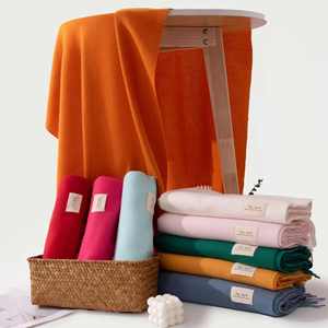 Écharpe longue épaisse double face unie en polyester pour femme, idéale pour l'hiver, vente en gros - Product Image 4