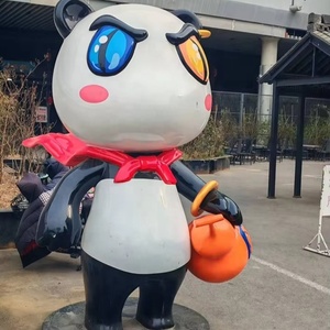 Escultura de Resina y Fibra de Vidrio de Diseño Personalizado, Tema de Animal de Dibujos Animados Creativo, <span class=keywords><strong>Panda</strong></span> Borracho de Bienvenida para Exhibición en Centros Comerciales y Bares - Product Image 6