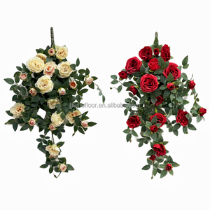 Décoration de la maison rotin blanc soie fleur plafond suspendu fleurs artificielles rose fleurs suspendues fête festival décoration - Product Image 6