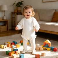 Combinaison en tricot pour bébé fille nouveau-né 100% coton, à volants, manches longues, combinaison pour bébé, tenue minimaliste d'hiver