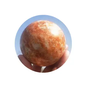 Натуральный энергетический лечебный хрустальный шар, Волшебная гадания, оранжевый солнцезащитный камень, сфера для украшения дома