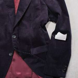 <span class=keywords><strong>Blazer</strong></span> en <span class=keywords><strong>velours</strong></span> côtelé violet pour <span class=keywords><strong>homme</strong></span>, coupe ajustée, style décontracté chic, avec doublure rose, pour le quotidien professionnel. - Product Image 5