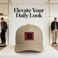 Gorra de Béisbol Ajustable con Parche Bordado del Logotipo 'B' en Color Caqui para Hombre y Uso Diario