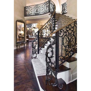 TL Iron Staircase <strong>Handrail</strong> <strong>Outdoor</strong> Wrought Iron Stair Railing Design Luxury Iron Stair <strong>Handrail</strong> - Product Image 4