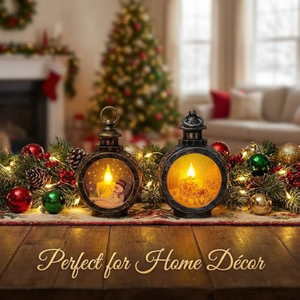 Lampes LED en forme de lanterne, décorations de Noël de luxe pour fêtes nocturnes avec Père Noël et bonhomme de neige, fournitures lumineuses pour enfants - Product Image 3