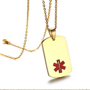 Collar con Colgante de Moda Personalizado en Acero Inoxidable 316L, Chapado en Oro de 14k y 18k, Joyería Fina, Collares Lisos para Grabar - Product Image 5
