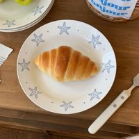 Seestern-Muster Keramik-Essteller Modernes Minimalistisches Design Hochästhetische Servierplatte für Kuchen Obstplatte Pasta Hotel