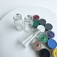 Flacons en verre transparent stérilisés vides de 5 ml avec bouchon en caoutchouc scellé et étiquettes pour injection