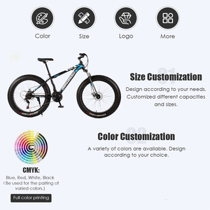 Vente en gros Vélo VTT professionnel 24 26 pouces avec frein à disque, 7 vitesses, pneus larges 4.0, pour neige et plage, pour adulte - Product Image 2