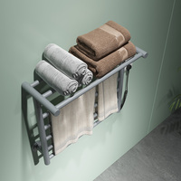 Porte-serviettes chauffant mural électrique étagère supérieure chauffe-salle de bain et étendoir à linge pour hôtels