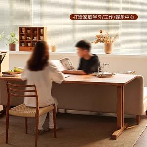 Mesa de Escritorio Larga de Madera Maciza con Diseño Geométrico Nórdico, 1.6m 1.8m 2.1m 2.4m, Diseño Simple para Sala de Estar u Oficina - Product Image 3