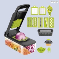 Coupe-légumes manuel multifonctionnel, hachoir à légumes, manche en bois, outil de cuisine domestique, gadget de cuisine chinois
