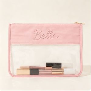 Pochette zippée plate écologique sur mesure en vinyle PVC transparent pour le rangement de maquillage 29,5x21cm - Product Image 3