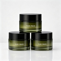 Pot en verre à large ouverture OEM 1oz 30g 50g, couleur personnalisée, avec couvercle en plastique pour beurre corporel, pour le visage et les yeux