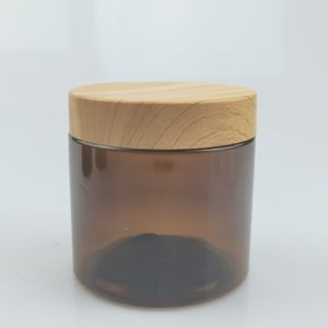 Pot en plastique PET à large ouverture de 100 ml, 150 ml, 200 ml, 250 ml, 500 ml, vide, avec couvercle en bambou, pour crème cosmétique, beurre corporel. - Product Image 5