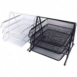 Office Desk Organizer Metal Mesh 3 Tier Desktop Document <b>File</b> <b>Tray</b> - Product Image 6