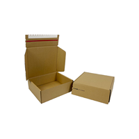 Boîte d'expédition en carton ondulé imperméable à ouverture facile avec bande déchirable, en matériaux recyclés, doublure en mousse, logo personnalisé en relief, pour achats en ligne