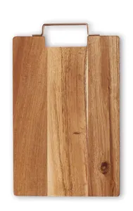 Aksesori dapur merek sendiri papan potong kayu Acacia papan potong multifungsi grosir