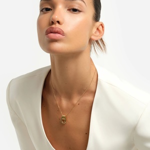 Collar de Oro Vermeil de 18k y Plata de Ley, Joyería de Moda, Collares Resistentes al Deslustre, <span class=keywords><strong>Precio</strong></span> al por Mayor, Plata de Ley, Estilo Hiphop, Boda - Product Image 3