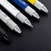 Stylo bille multifonction 9 en 1 1,0 mm avec lumière LED, règle, tournevis, niveau, ouvre-bouteille, logo personnalisé