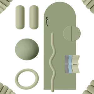 Logo colorato personalizzato Home Gym Set <span class=keywords><strong>Yoga</strong></span> Pilates accessori bilanciere anello di potere manubrio in Silicone <span class=keywords><strong>tappetino</strong></span> <span class=keywords><strong>Yoga</strong></span> - Product Image 1