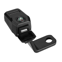 Chargeur USB pour moto 12V ~ 80V, étanche, avec boussole, câble de 60CM, pour montage sur rétroviseur de moto, vélo électrique