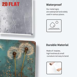 Juego de Letreros Metálicos con Diseño de Diente de León, Decoración Floral Retro para Pared, Hogar y Jardín - Product Image 5