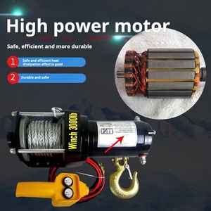 Hot-selling Off-Road Vehicle <strong>Winch</strong> 3000lb <strong>Jeep</strong> Electric <strong>Winch</strong> 12V 24V Wireless Remote Control 6m Rope Car Boat Anchor - Product Image 2
