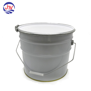 Seaux et barils métalliques haut de gamme en gros – Seau à peinture en acier blanc de 10 L avec couvercle - Product Image 4