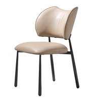 Chaise de salle à manger ergonomique moderne de luxe léger avec cadre métallique et dossier en cuir PU pour la maison, le bar, la cuisine, l'entrepôt, l'hôtel, le parc
