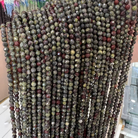 Perles en pierre de dragon naturelle facettées de 2 mm, 3 mm, 4 mm en vrac pour la fabrication de bijoux