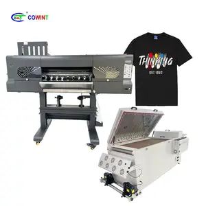 Cowint all in one 24 inch i3200 2 head industrial dtf textil pigment ink printer printing machine with powder shaking machine